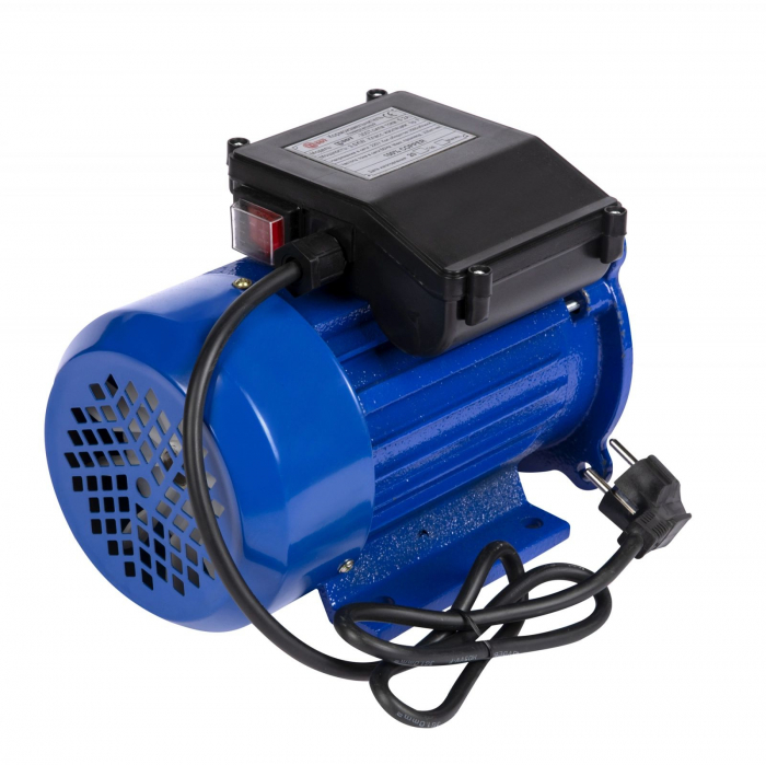 Öntöttvas egyfázisú villanymotor, 2,5 kW, 2800 ford./perc, 20 mm-es tengely, talpra szerelhető, gabonadarálókhoz [2]