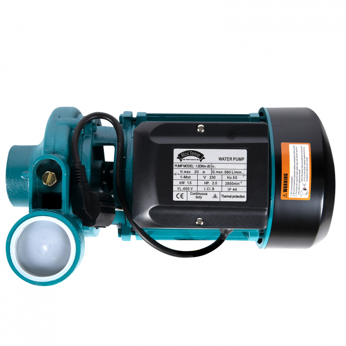 Öntöttvas felszíni szivattyú, DK 1.5KW 2" 20m 360l / perc, 2850 rpm, szívás 7 m, kisülés 20 m [4]