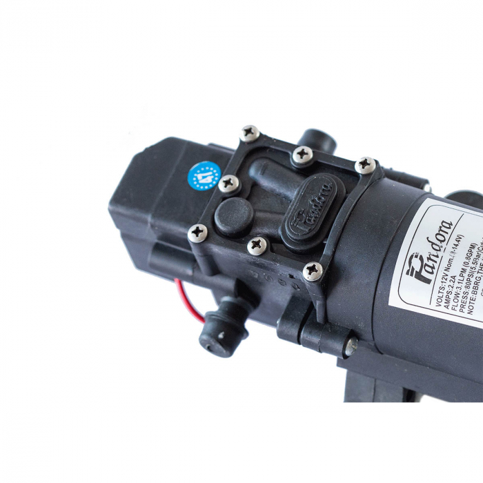 Pandora permetező szivattyú, önfelszívó 12 V, 3,1 liter / perc, 80 PSI, 5,5 bar, kimenet a galléron [3]