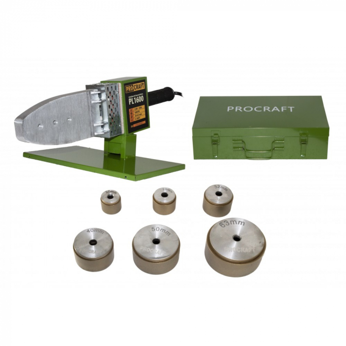 PPR csőforrasztó készlet, PPC Procraft PL1600, 800 W, 300 ° C, készlet 6 pofával [2]