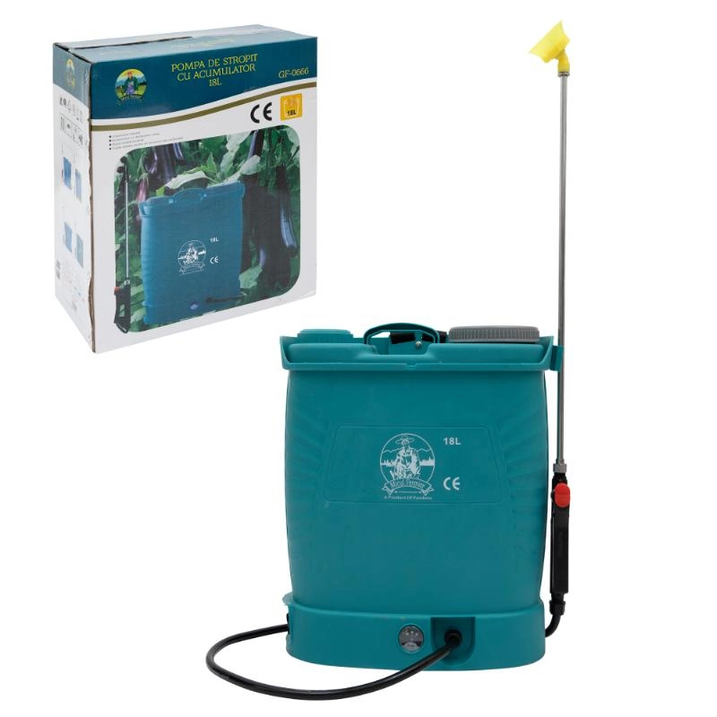 Small Farmer vezeték nélküli elektromos permetező szivattyú 18 liter, 5 bar, 12 V + hordozható porlasztó [6]