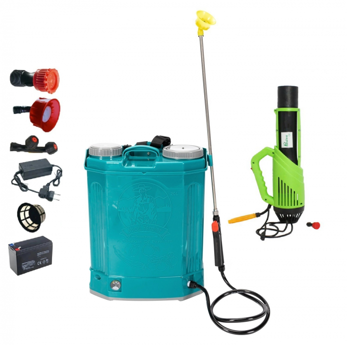 Small Farmer vezeték nélküli elektromos permetező szivattyú 18 liter, 5 bar, 12 V + hordozható porlasztó [7]