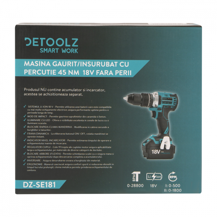 Ütős fúró/csavarhúzó gép 45Nm 18V kefe nélküli [2]
