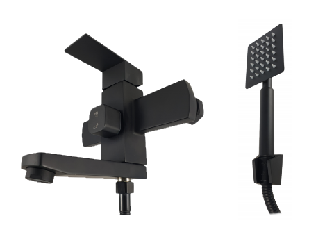 Zuhanyszett Mixxus KUB-009 Fekete (EURO), Inox (rozsdátlan) acél [2]
