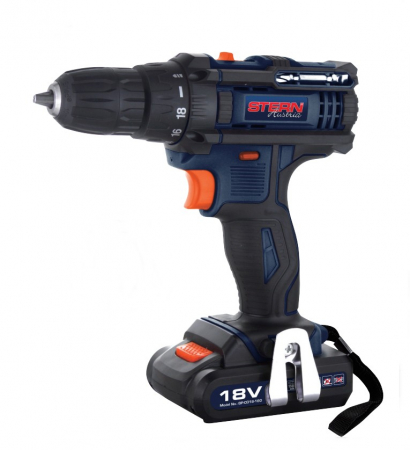 Fúró- és csavarozógépek akkumulátorral - 2 akkumulátoros fúró és csavarhúzó Stern CD18-180LIB, 18 V, 0-350rpm / 0-1350 Rpm, AKT