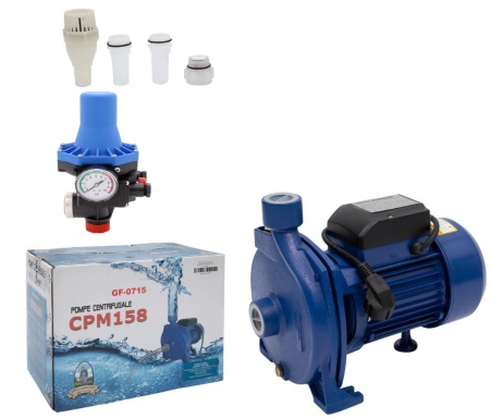 Felületi szivattyúk - CPM158 felszíni vízszivattyú (Large Lazio) 750 W, 2850 rpm, szívás 9 m, kisülés 30 m + EPC-3 automatikus présvezérlés