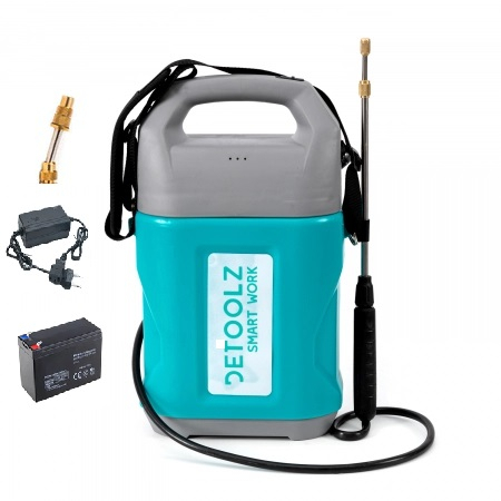 Öntözőrendszerek - Detoolz akkus szórószivattyú, 5 liter, 2 Ah akkumulátor, 1,6 kg, 38 cm-es lándzsa