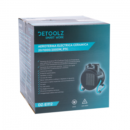 Detoolz elektromos kerámia fűtés 20/1000/2000W, PTC [6]