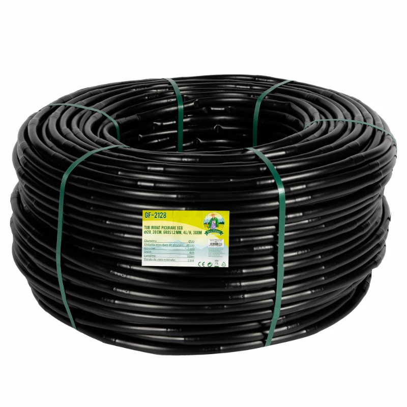 Tömlők, csepegtető szalag és tartozPEHD csővezetékek vízellátáshoz és öntözéshezkok - ECO csepegtető cső Ø20, 20cm, vastag1.2mm, 4l/h, 300m