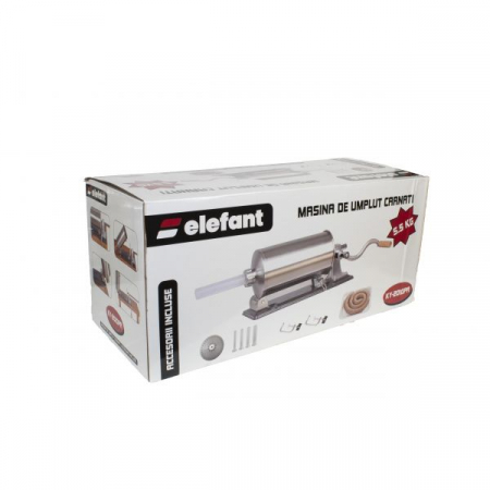 Elefántkolbászgép KY-2010PA, 5,5 kg, fém / rozsdamentes acél, vízszintes / összecsukható + 4 tölcsér, asztali markolat [5]