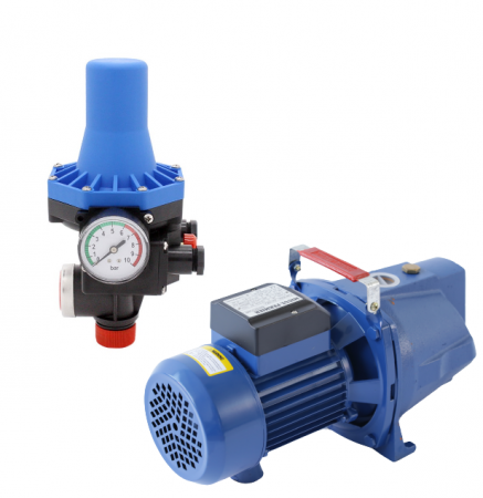 Felületi szivattyúk - Felszíni szivattyú tiszta vízhez JET 10M, 1100W, 60 l/perc, szívás 9 m, kisülés, 45 m + EPC-3 automatikus presscontrol