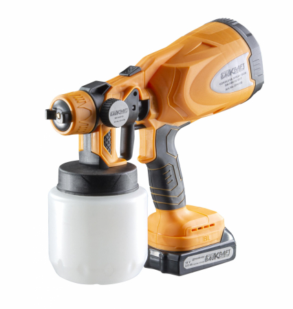 Elektromos festékpisztolyok - Festékpisztoly 18 V 1x2Ah Ø2.5mm 0.8L Baukraft BK-SGC10 szett