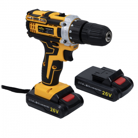 Fúró és csavarhúzó 2 akkumulátorral Mustang 26 V, 10 mm, szállítódoboz [3]