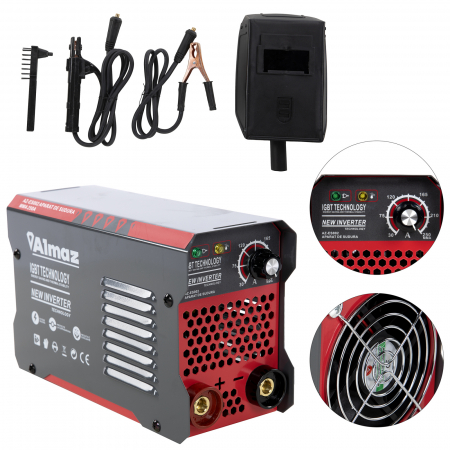 Hegesztőgépek - Hegesztőgép Almaz Ez-Es002 MMA 250 A, elektróda 1,6 - 5 mm, tartozékok mellékelve