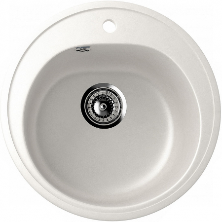 Elsüllyed - Kerek konyhai mosogató Ulgran U-101-341 Fehér, 50 cm