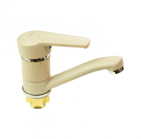 Vízvezeték - Kis konyhai csaptelep Fleko FZLF (B)-MB203, Kis cső, forgó, Single control, Bézs színű