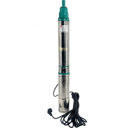 Búvárszivattyúk - Merülő mélyvízszivattyú, DDT QJD120-1.5, 1500 W, Rozsdamentes acél, 8 turbina, 15 m kábel