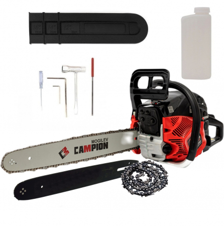 categorie 1 - Mogilev Cmp láncfűrész, 6 LE, 58 cc, két 40 és 45 cm-es penge, 0,325 osztás, 9500 ford / perc