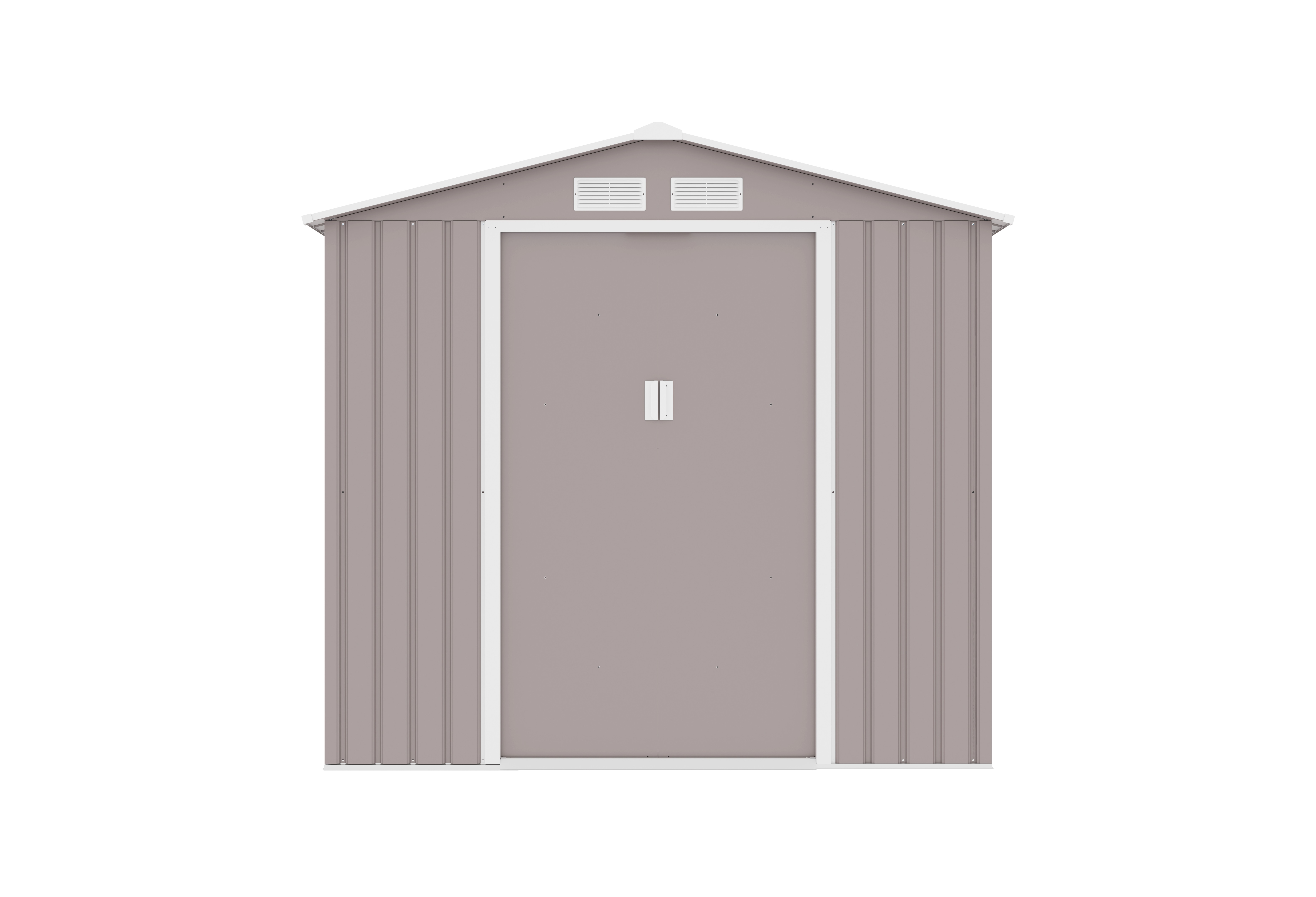 Casuta / magazie de gradina premium metalica, KLUGMEISTER Archer-B Gri cald, dimensiuni 213x195x195 cm cu baza metalica [1]