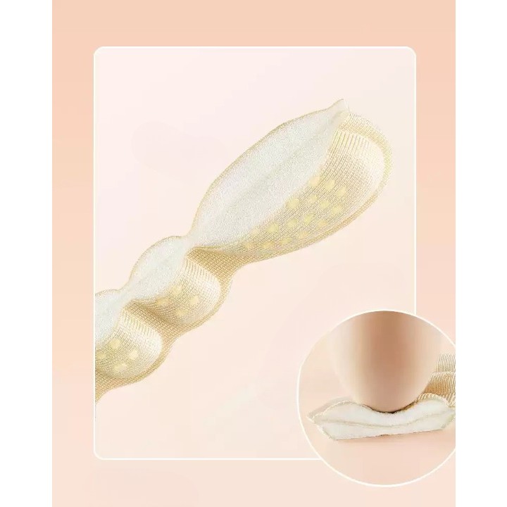 Set 2 Branturi cu Pernute pentru Calcai, Flippy, Suport Interior pentru Incaltaminte, Marime Universala, Aderent pe Piele, Crem [4]