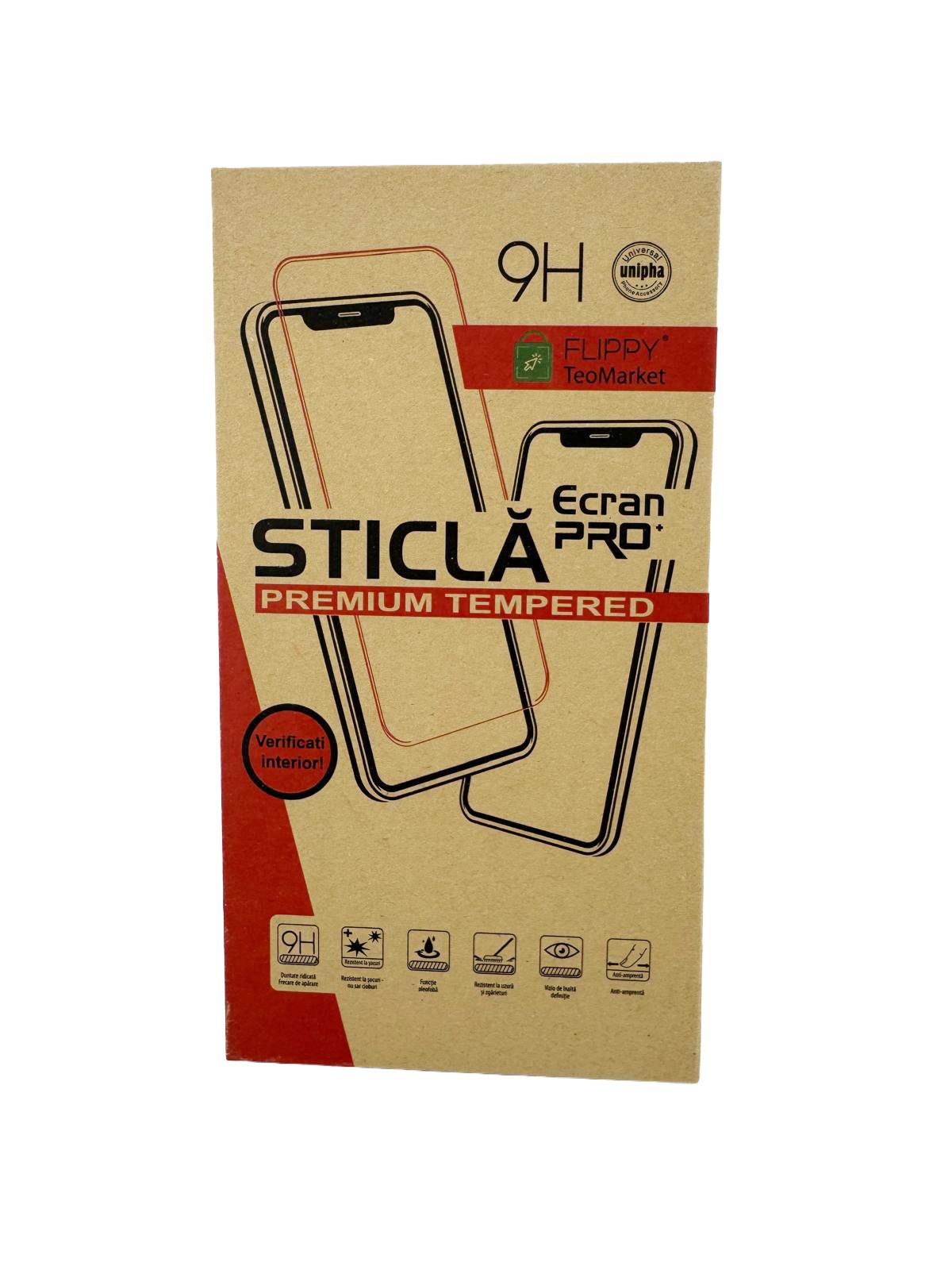 Articole ambalare - Ambalaj Folie Protectie Sticla Securizata, Flippy, Carton, Auriu 175 x 100 mm