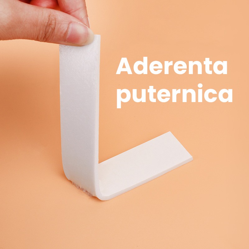 Banda Dubla Adeziva, Flippy, Banda Adeziva cu Burete, pentru Cadouri si Ambalaje, 2 m, Latime 0.8 cm, Alb [1]