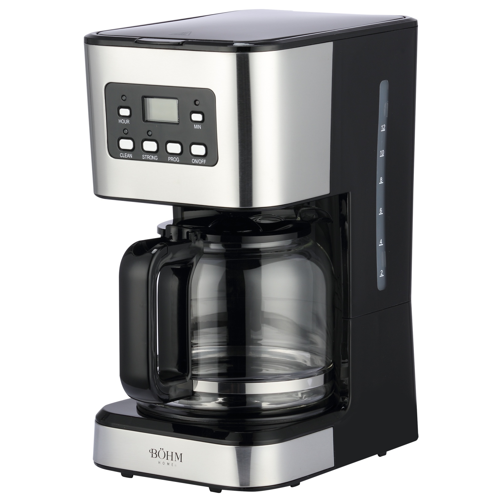 Cafetiera cu filtru BoHM HOME BDCM9515SD, 950 W, 1,5 L, 12 cesti, programabila, functie Aroma, ecran LCD [0]