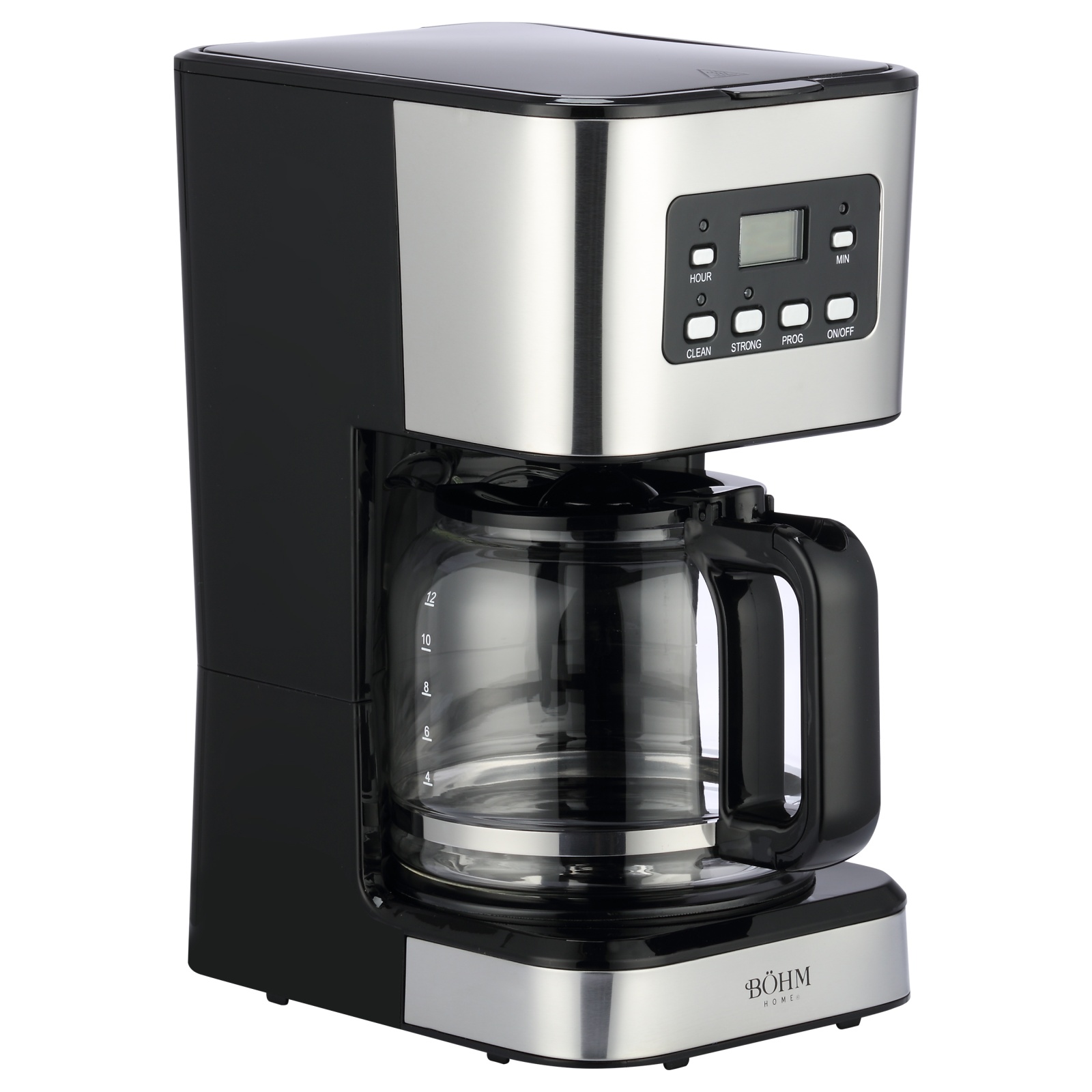 Cafetiera cu filtru BoHM HOME BDCM9515SD, 950 W, 1,5 L, 12 cesti, programabila, functie Aroma, ecran LCD [1]