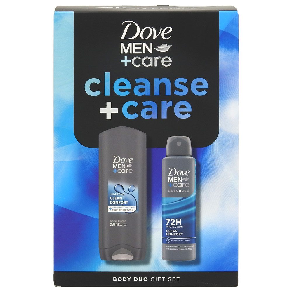 Parfumuri și deodorante - Caseta Cadou, Dove, Gel de Dus 250 ml, Deo150 ml Men Care Clean Comfort