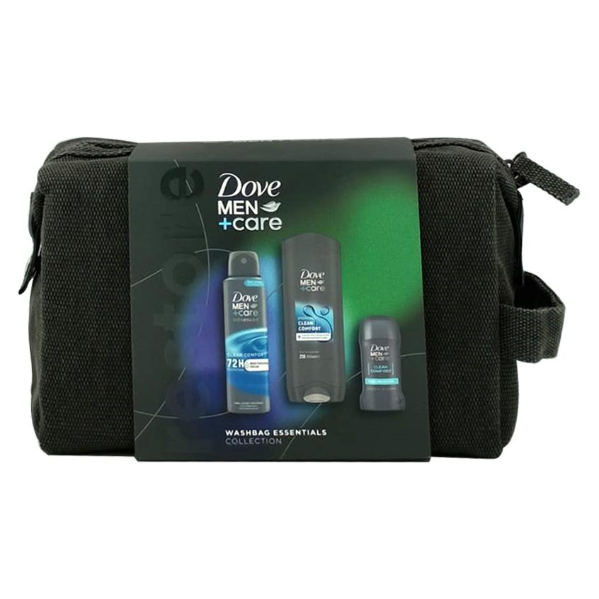 Parfumuri și deodorante - Dove Borseta Cadou, Gel de Dus 250, Deo150, Stick50 ml Men Clean Comfort
