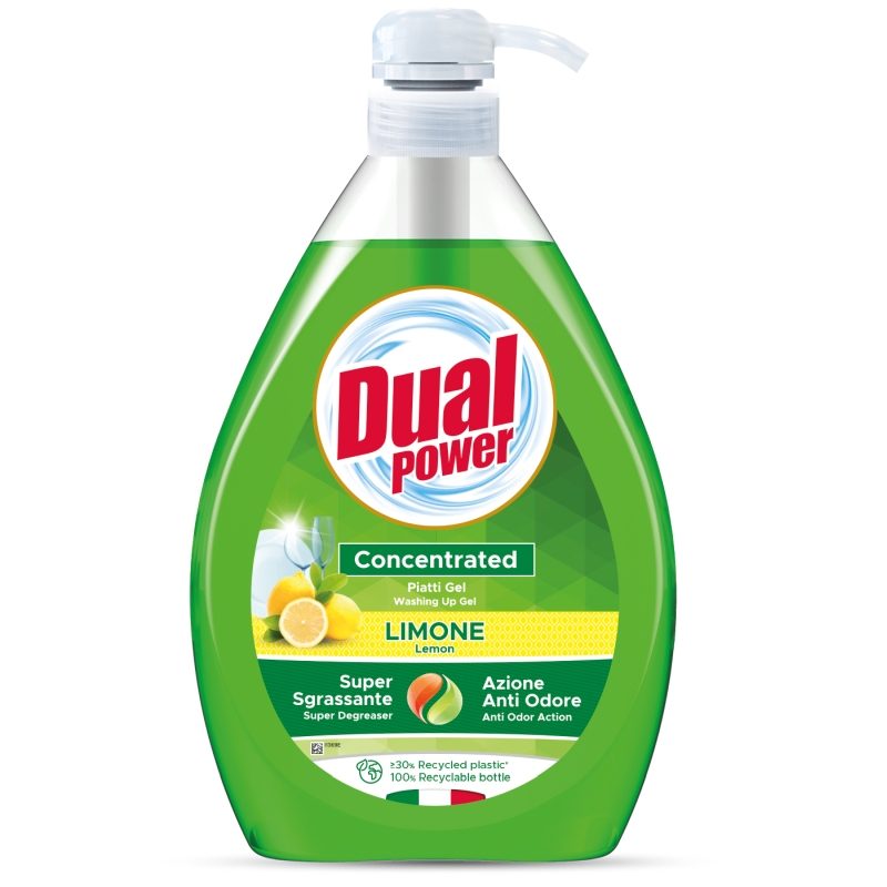 Detergenți și soluții de curățenie - Dual Detergent Vase cu Pompa 1 L Limone