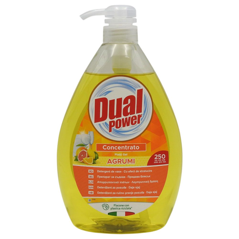 Detergenți și soluții de curățenie - Dual Detergent Vase cu Pompa 1 L Power Agrumi
