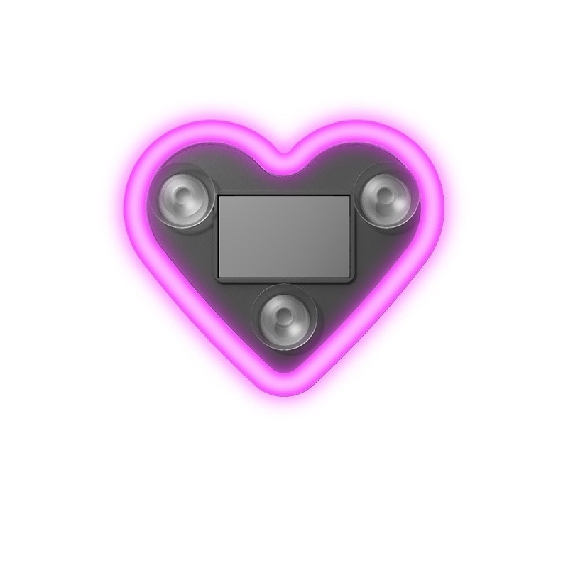 Lumina Auto Ambientala, Flippy, Model Inima, Incarcare Solara/USB, Afisaj Baterie, 9.7 x 8.4 x 1.6 cm, Roz [0]