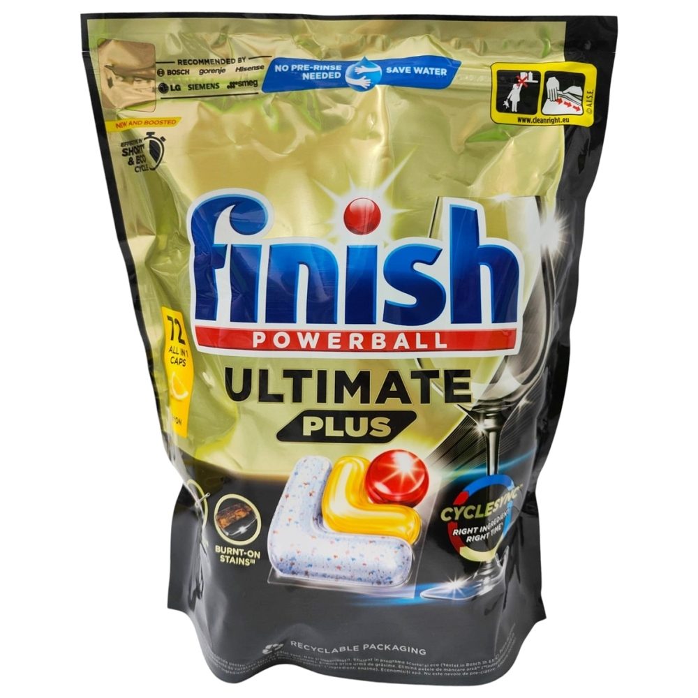 Detergenți și soluții de curățenie - Finish Detergent Vase Capsule 72 buc Powerball Ultimate plus Lemon