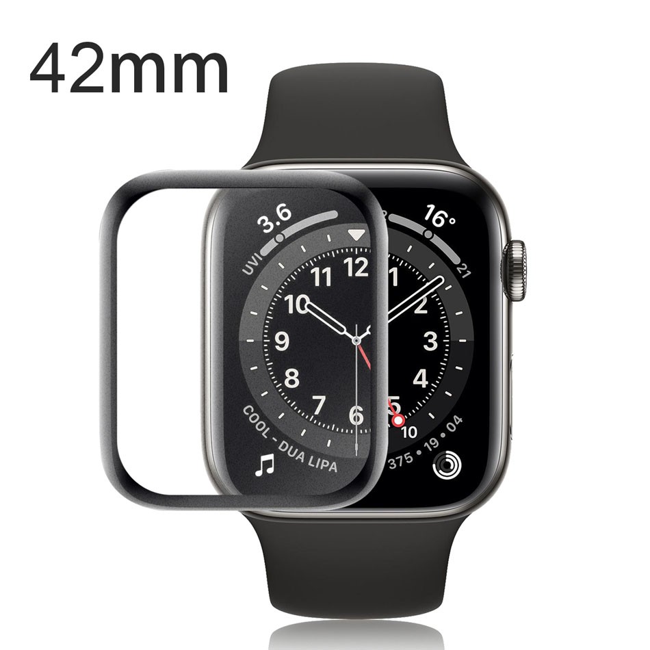 Folie Sticla Apple Watch Series 2/3 42 mm adeziv pe margine Negru [5]