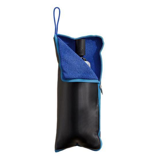 Husa Depozitare Umbrela, Flippy, Impermeabila, Interior Microfibra, cu Fermoar, 28 x 12 cm, Negru/Albastru [2]