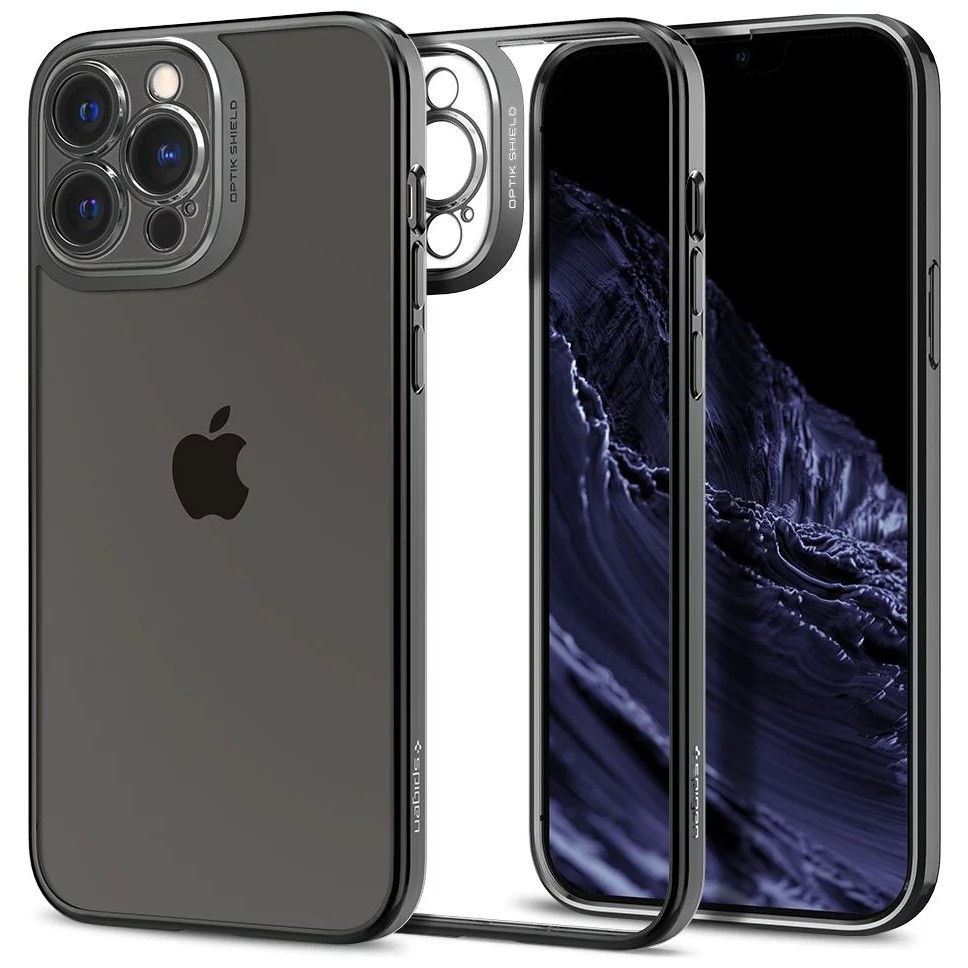 Husa de protectie pentru Apple iPhone 14 Pro, Flippy, Bracket series cu suport si protectie pentru camera, Transparent [1]