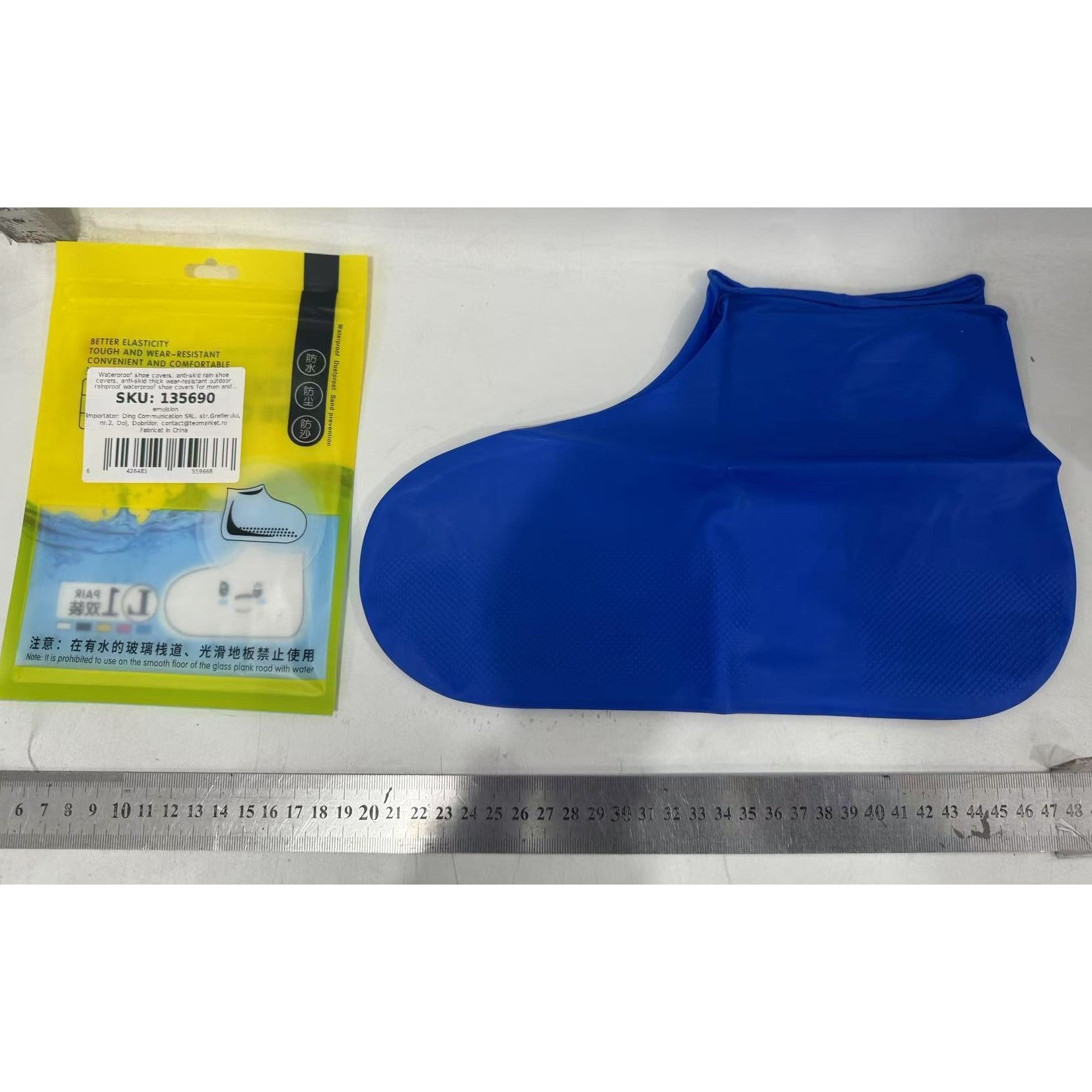 Husa Incaltaminte, Flippy, Impermeabila, Antiderapanta, din Latex, 13 x 13 x 2 cm, Marime L 41-47 cm, Albastru [7]