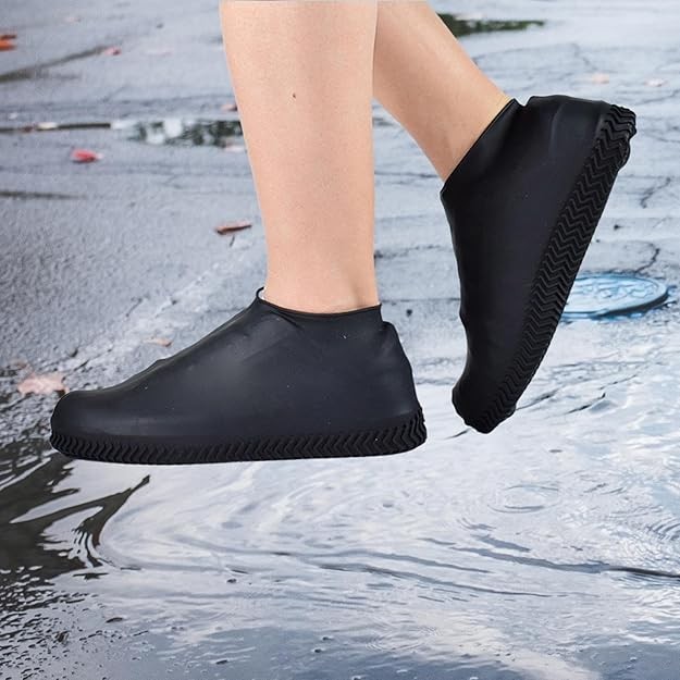 Husa Incaltaminte, Flippy, Impermeabila, Antiderapanta, din Latex, 13 x 13 x 2 cm, Marime M 34-40 cm, Negru [2]