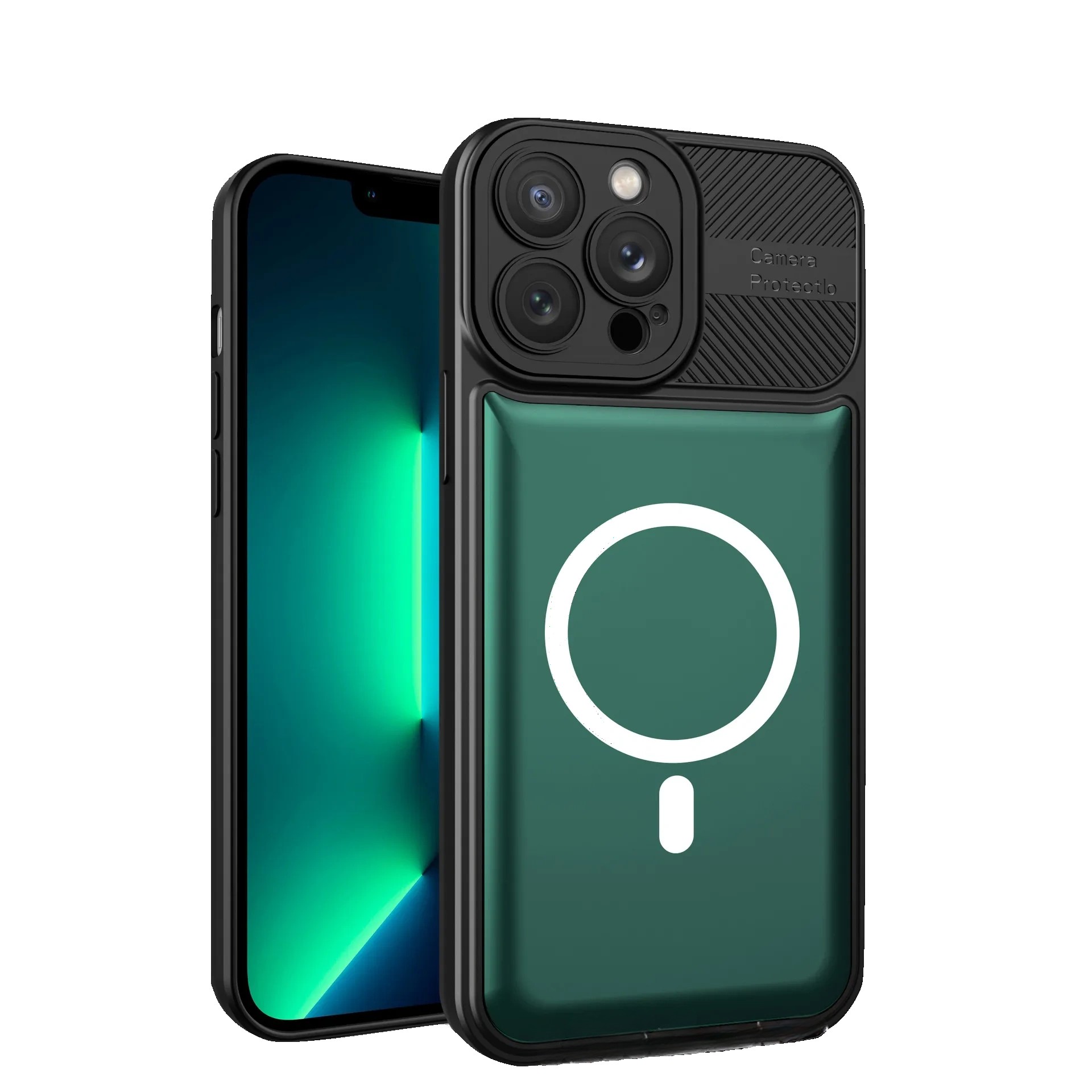 Telefoane și accesorii - Husa pentru Apple iPhone 12 Pro MagSafe, Urban Armor, Flippy, Verde inchis, suport magnetic