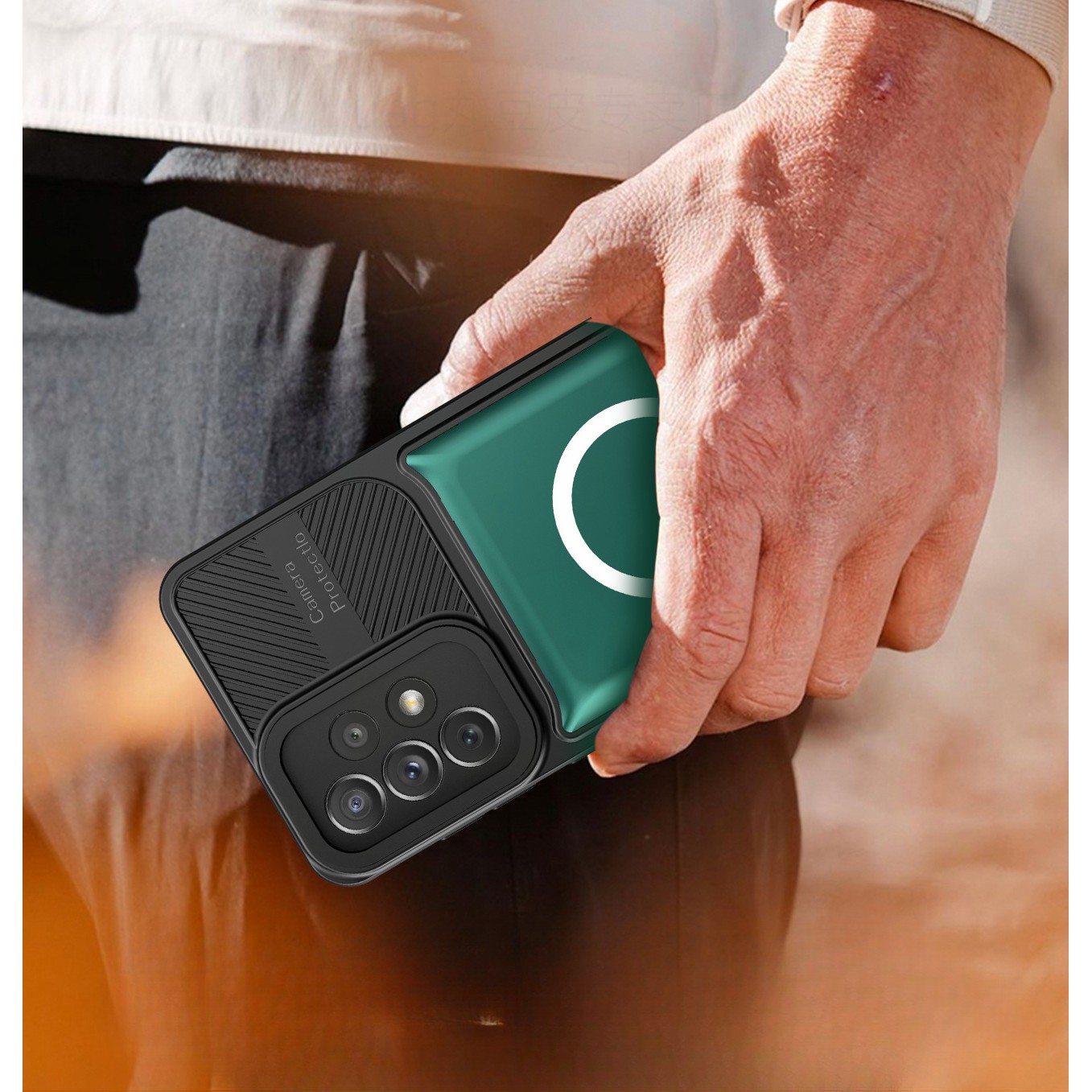 Husa pentru Apple iPhone 12 Pro MagSafe, Urban Armor, Flippy, Verde inchis, suport magnetic [4]