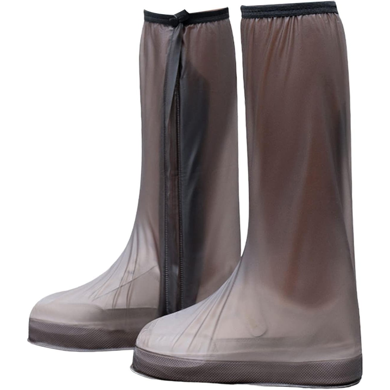 Protectie Incaltaminte pentru Ploaie si Noroi, Flippy, Impermeabila, Talpa Antiderapanta, cu Fermoar si Capsa, Inaltime 40 cm, Marime L 38-39, Maro [3]
