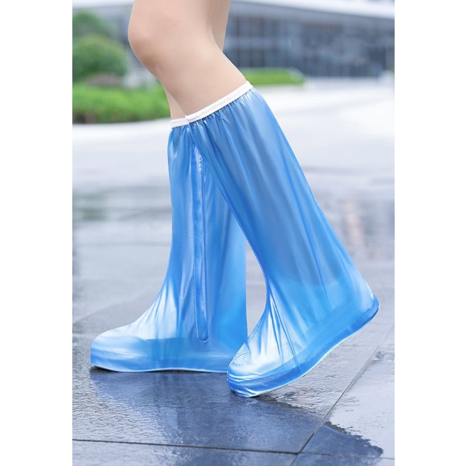 Protectie Incaltaminte pentru Ploaie si Noroi, Flippy, Impermeabila, Talpa Antiderapanta, cu Fermoar si Capsa, Inaltime 40 cm, Marime XXXL 44-45, Albastru [4]