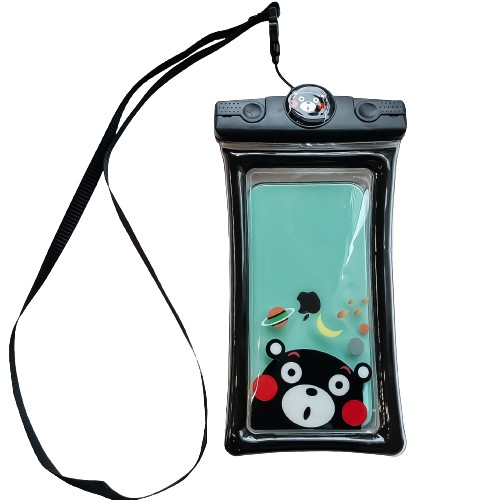 Cadouri și petreceri - Husa subacvatica Mascot Waterproof Flippy, Snowproof, Universala, cu Snur, pentru telefon sau documente, Bear, Negru