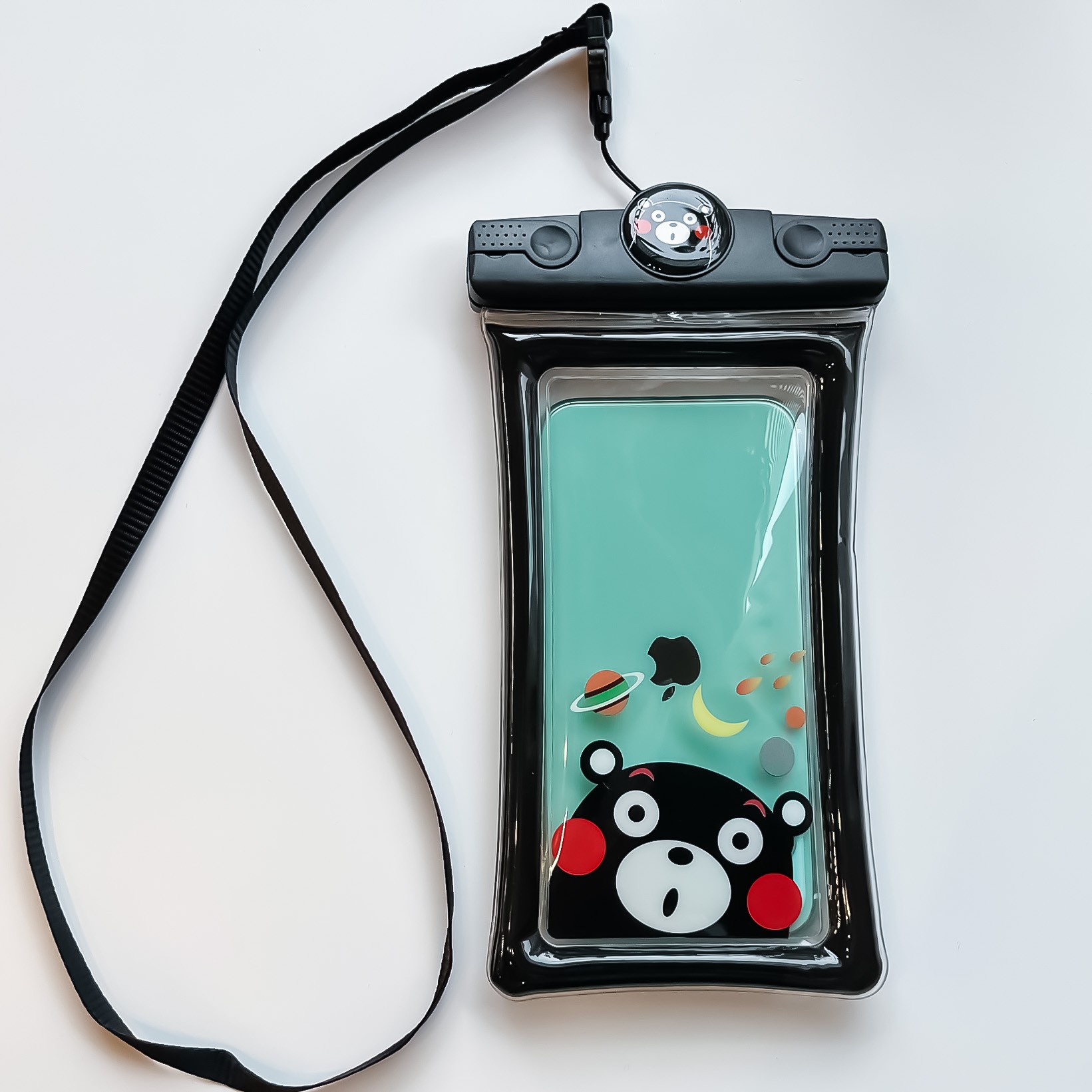Husa subacvatica Mascot Waterproof Flippy, Snowproof, Universala, cu Snur, pentru telefon sau documente, Bear, Negru [1]