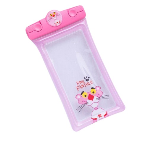Cadouri și petreceri - Husa subacvatica Mascot Waterproof Flippy, Snowproof, Universala, cu Snur, pentru telefon sau documente, Pantera, Roz