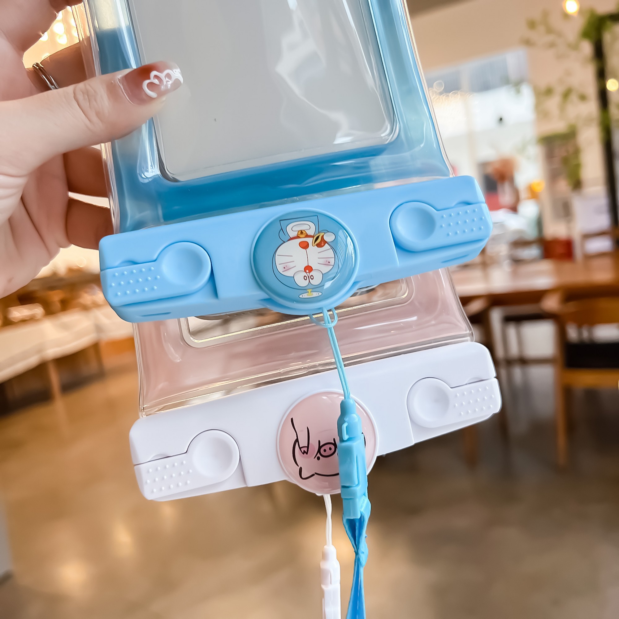 Husa subacvatica Mascot Waterproof Flippy, Snowproof, Universala, cu Snur, pentru telefon sau documente, Cat, Bleu [1]