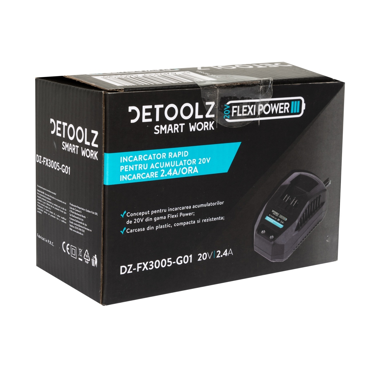 Incarcator rapid pentru acumulator 20V, incarcare 2.4A/h, Detoolz [1]