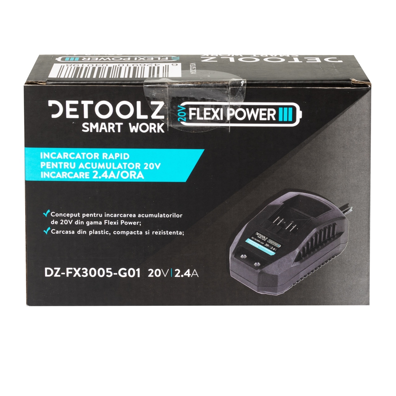 Scule si Unelte  - Incarcator rapid pentru acumulator 20V, incarcare 2.4A/h, Detoolz