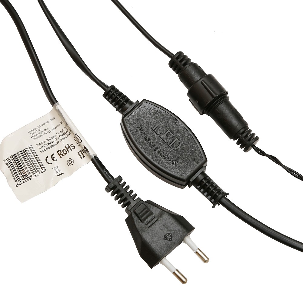 Instalatie de Craciun, Flippy®, Tip Liniara, 9 m, 40 LED-uri, Model Cristal, Interconectabila, Multicolor [5]